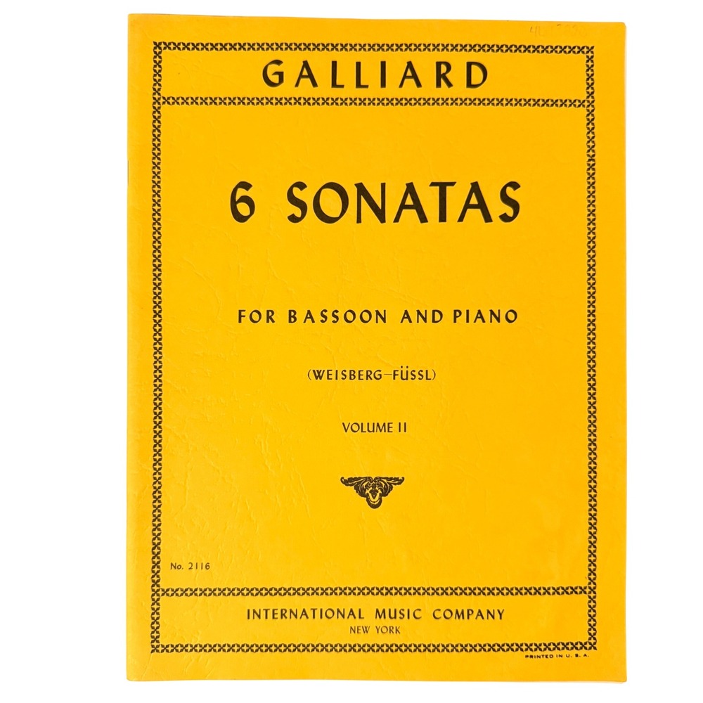 Galliard 6 Sonatas for Bassoon and Piano Volume II Sheet Music IMC No 2116